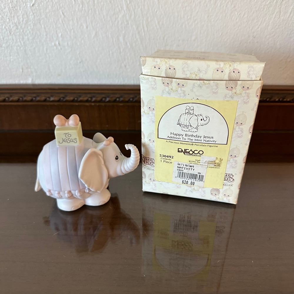 Precious Moments Elephant Happy Birthday Jesus Mini Nativity Figurine 530492